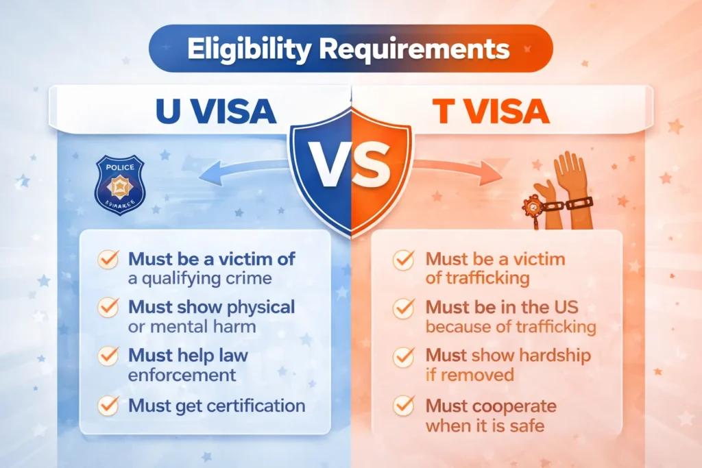 U Visa vs T Visa: Key Differences & Eligibility Guide